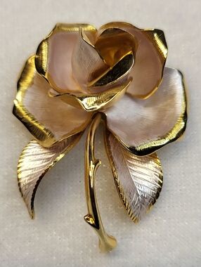 Vintage Giovanni Antonio Cerrito Signed Rose Floral Brooch / Pin